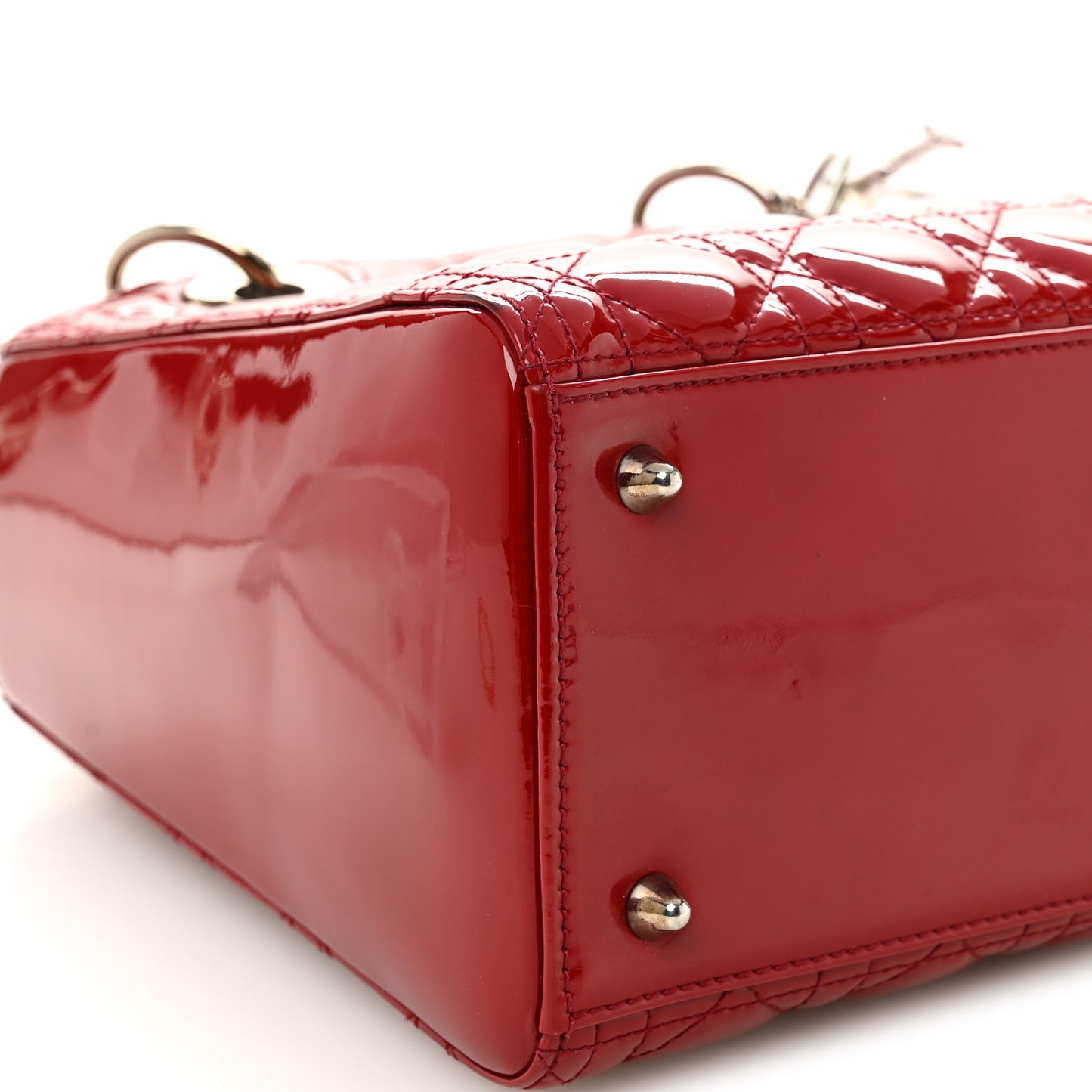 Patent Cannage Medium Lady Dior Red