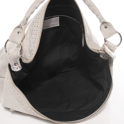 Balenciaga Agneau Giant Brogues Hardware Day Hobo Argent 5 of 11