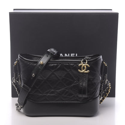 Chanel Aged Calfskin Quilted Small Gabrielle Hobo Black 11 of 11