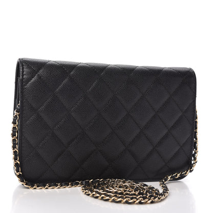 Chanel Caviar Quilted Golden Class Wallet On Chain WOC Black 3 of 12