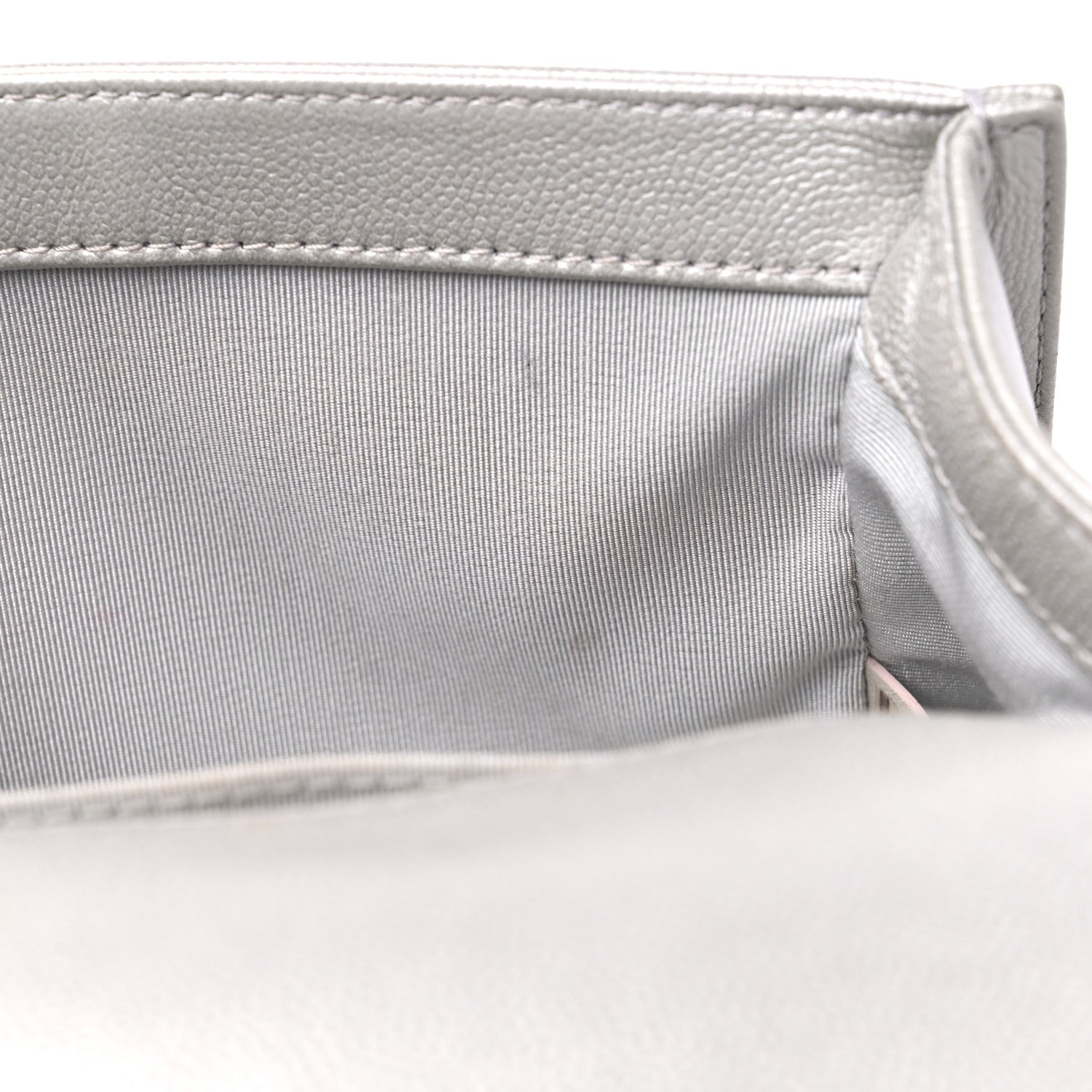 Chanel Metallic Caviar Quilted Medium Boy Flap Silver 13 of 14