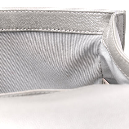 Chanel Metallic Caviar Quilted Medium Boy Flap Silver 13 of 14