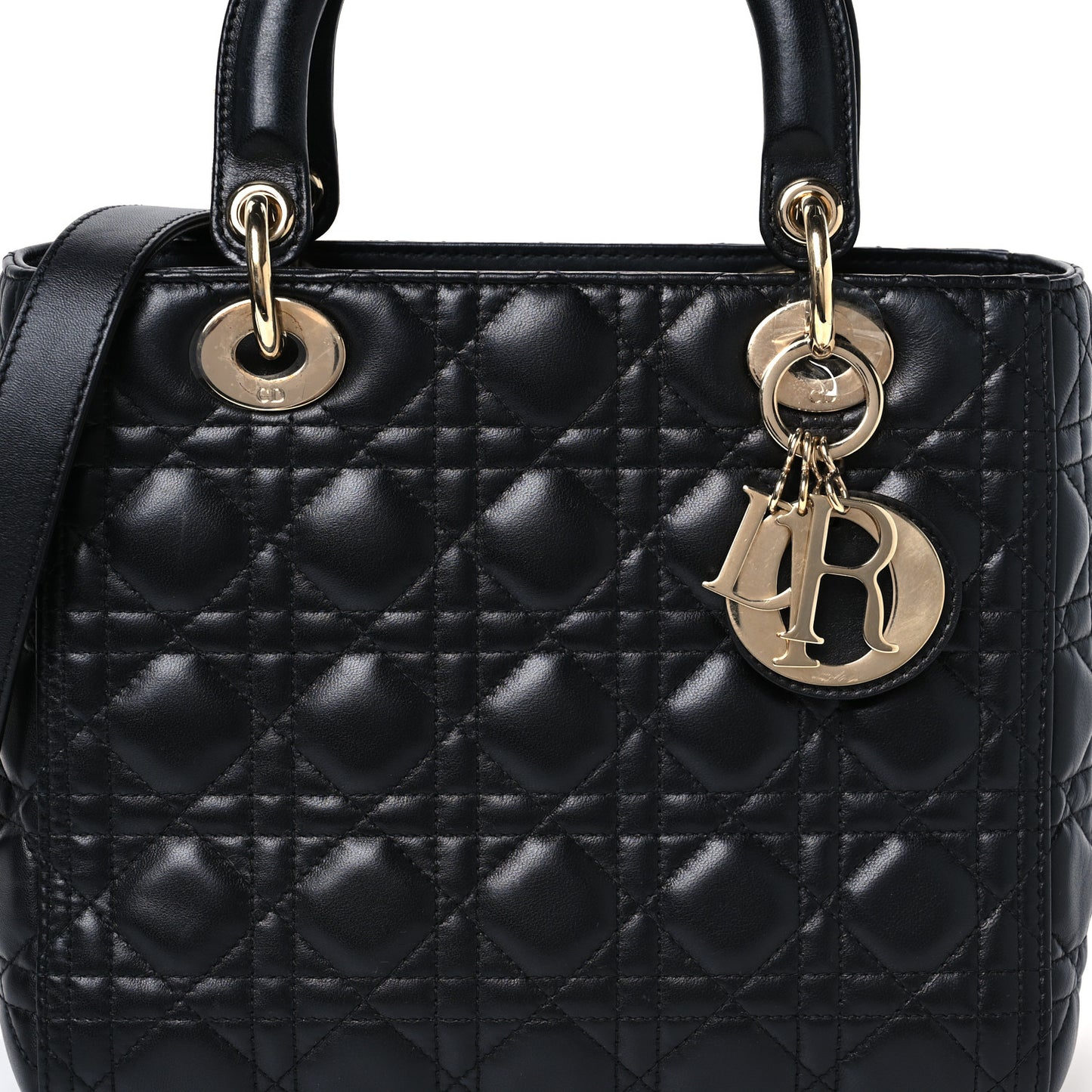 Lambskin Cannage Medium Lady Dior Black