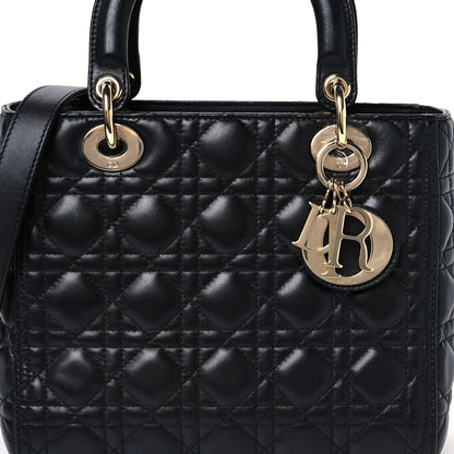 Christian Dior Lambskin Cannage Medium Lady Dior Black 8 of 10