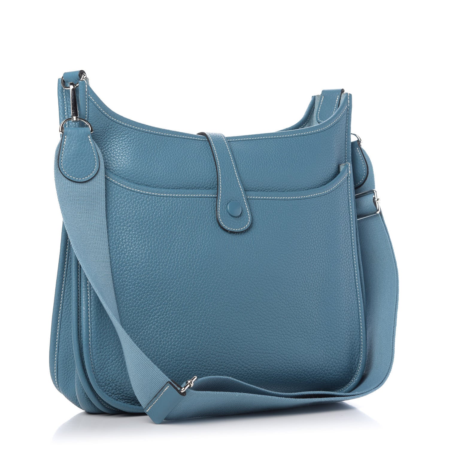 Hermes Taurillon Clemence Evelyne III GM Blue Jean 3 of 8