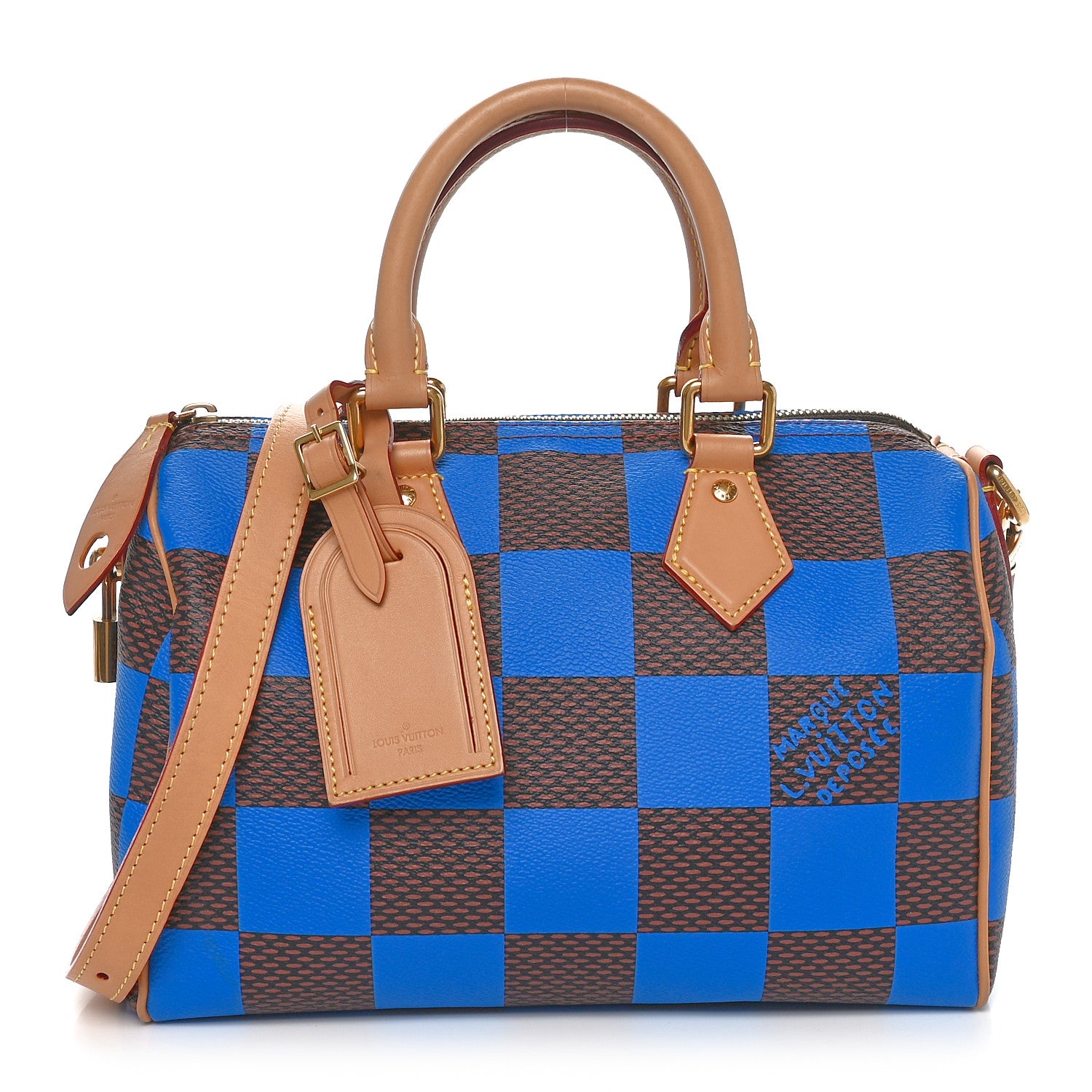 Louis Vuitton Damier Pop Speedy Bandouliere 25 Blue 1 of 9