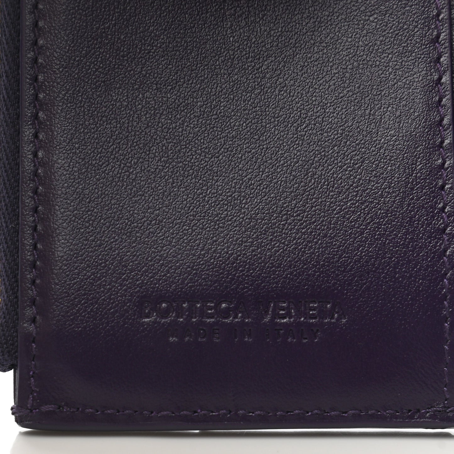 Nappa Maxi Intrecciato Trifold Zip Wallet Grape