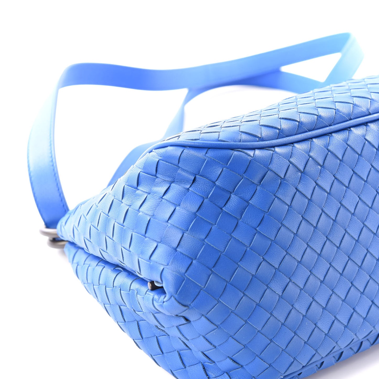 Nappa Intrecciato Shoulder Bag Signal Blue