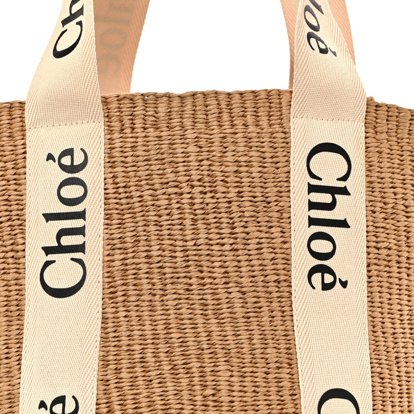 Raffia Large Woody Tote White