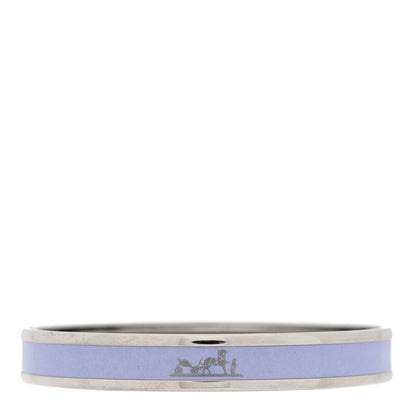 Hermes Enamel Printed Narrow Caleche Bracelet 62 Bleu Lin 1 of 5