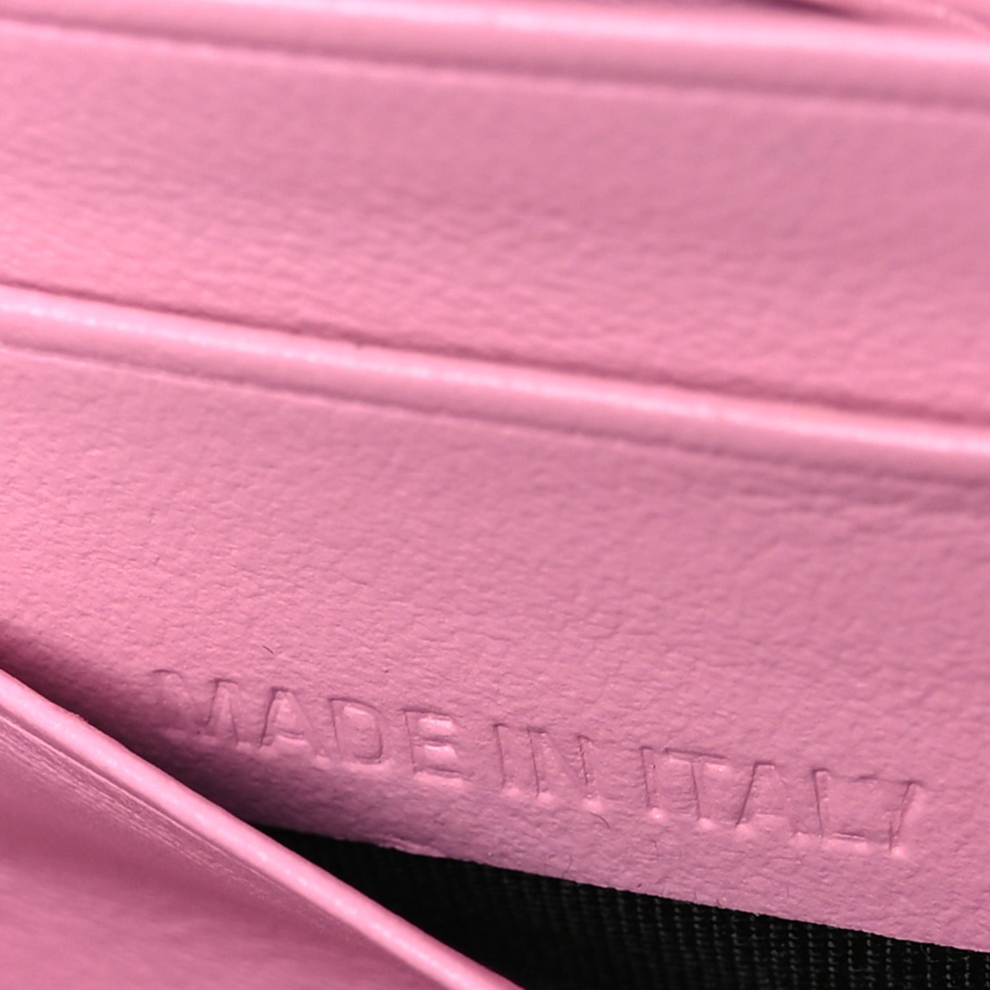 Calfskin Stripe Embossed Gossip Chain Bag XS Candy Pink