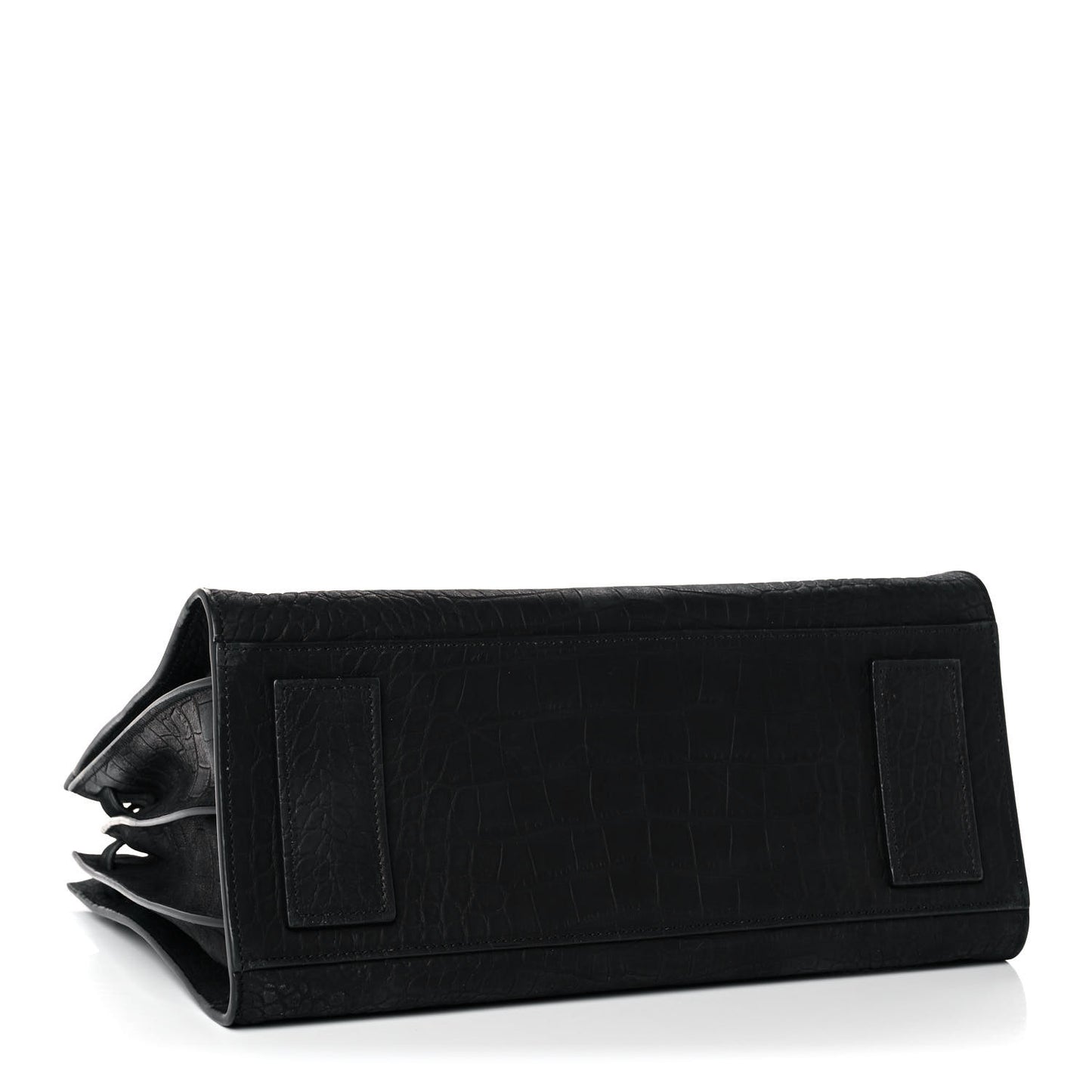 Crocodile Embossed Suede Small Supple Sac de Jour Black