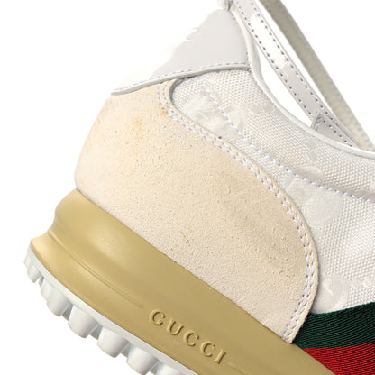 Gucci GG Suede Monogram Web Re-Motion Sneakers 37 White 11 of 12