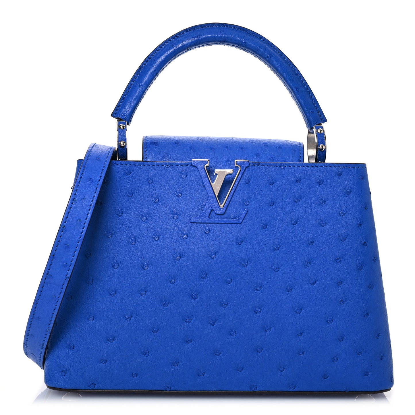 Ostrich Capucines BB Saphir