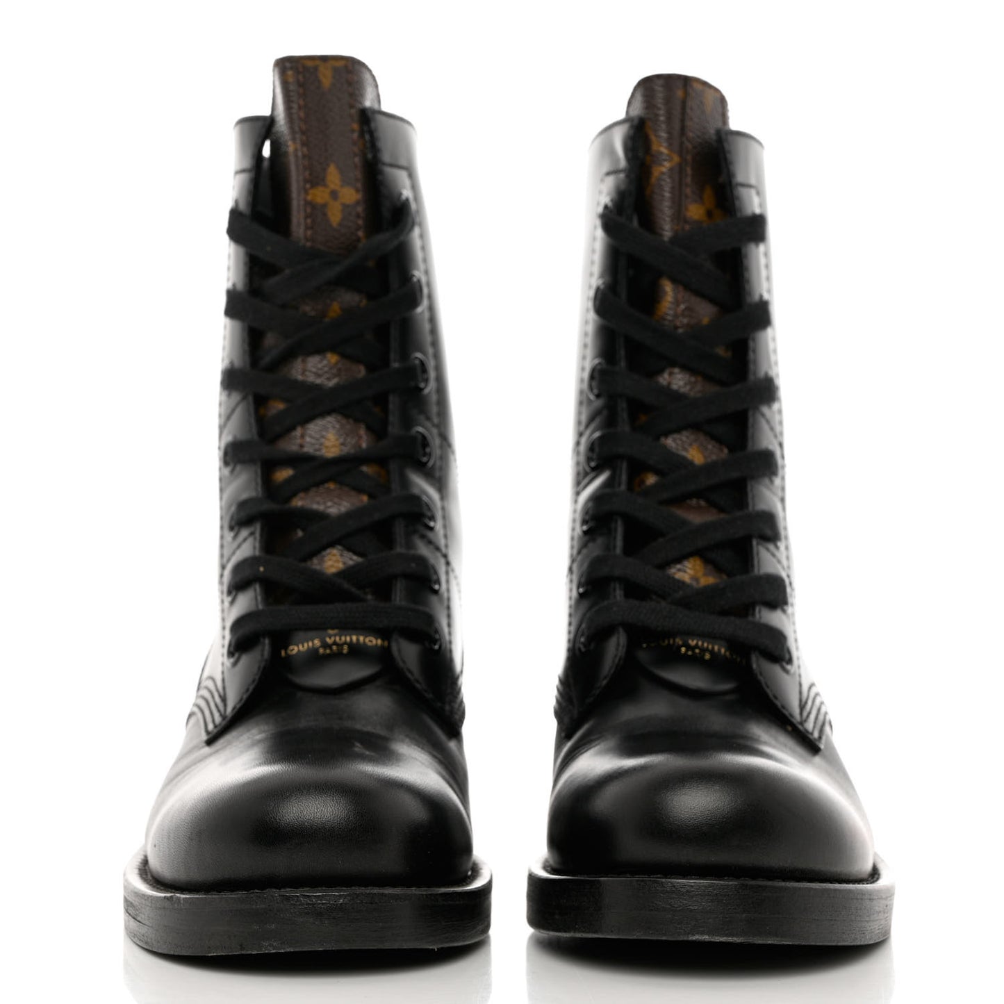 Calfskin Monogram Metropolis Flat Ranger Boots 37.5 Black