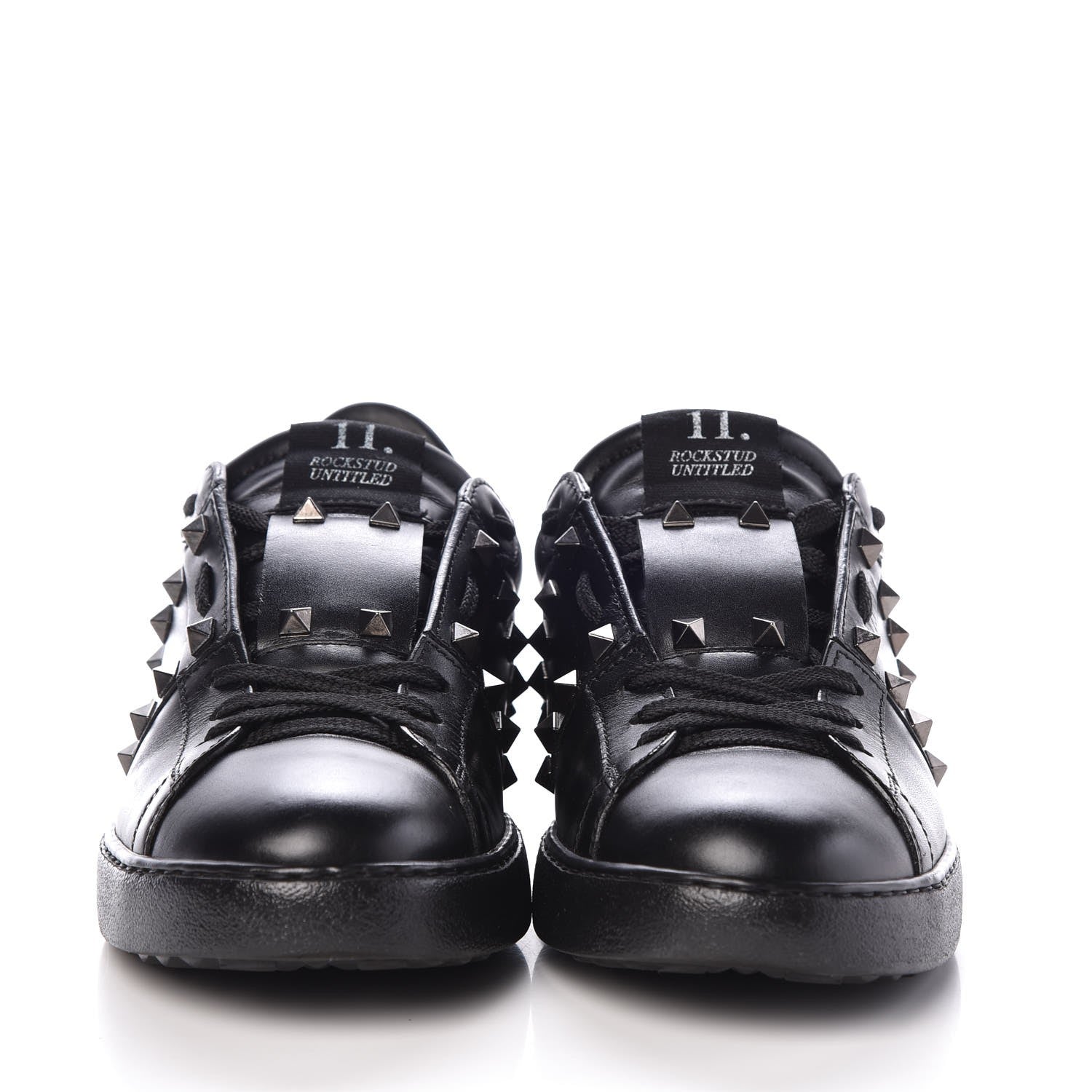Valentino Garavani Calfskin Mens Rockstud Untitled Open Sneakers 39 Black 2 of 12