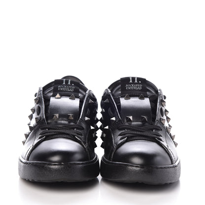 Valentino Garavani Calfskin Mens Rockstud Untitled Open Sneakers 39 Black 2 of 12