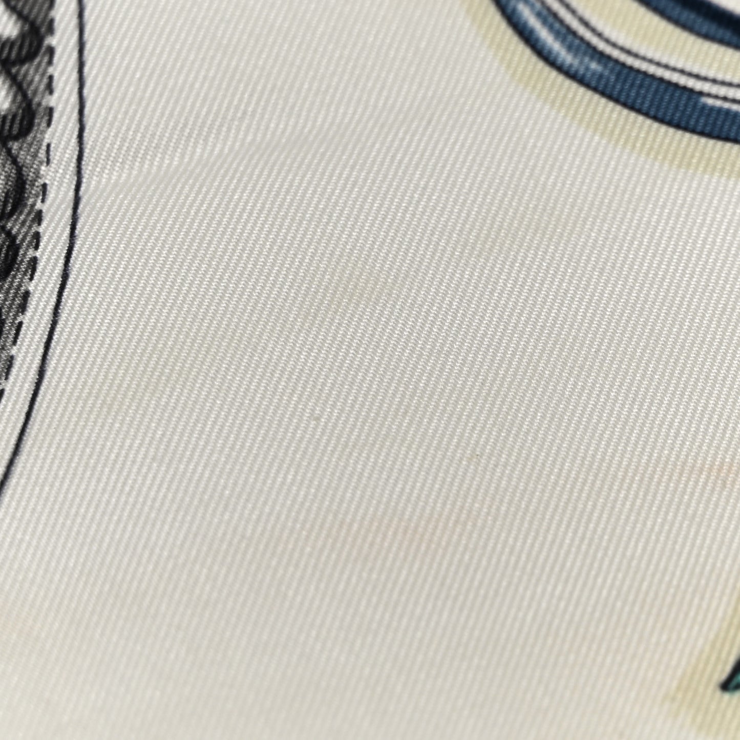 Silk Cavalcades Scarf 90 White Bleu Jean Vert