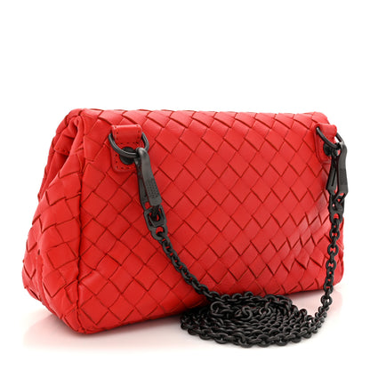 Bottega Veneta Nappa Intrecciato Small Chain Crossbody Red 2 of 11