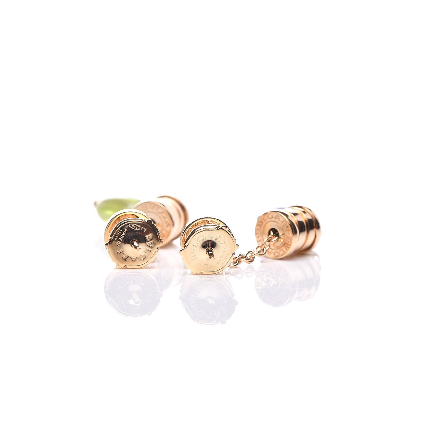 18K Yellow Gold Amethyst Peridot B.Zero1 Drop Earrings