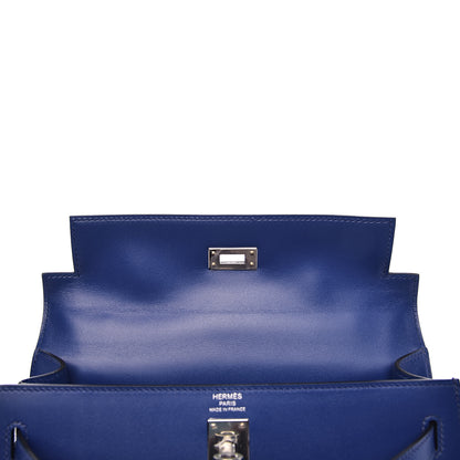 Hermes Tadelakt Kelly Sellier 25 Bleu Electrique 20 of 38