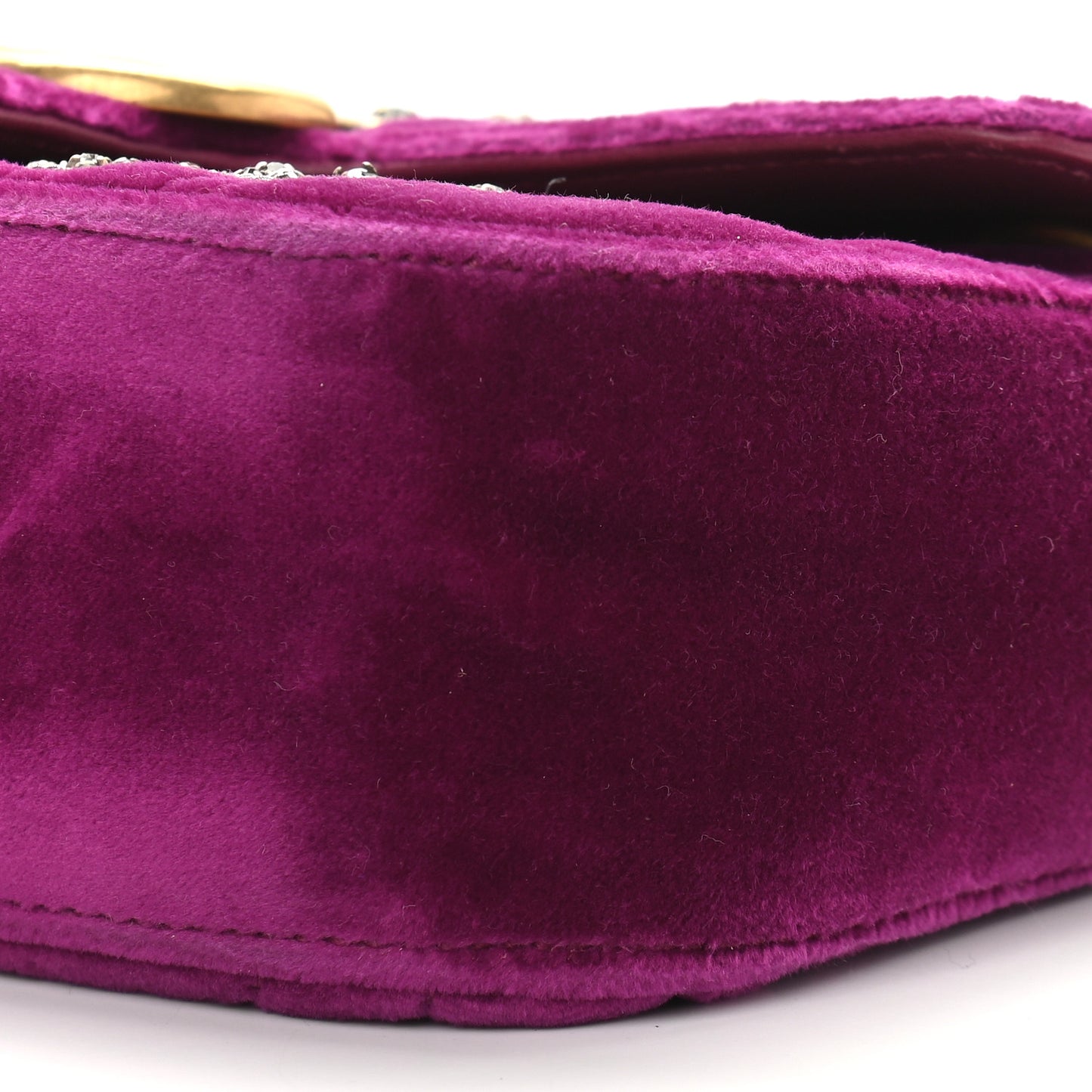 Velvet Matelasse Embroidered Mini GG Marmont Shoulder Bag Bordeaux