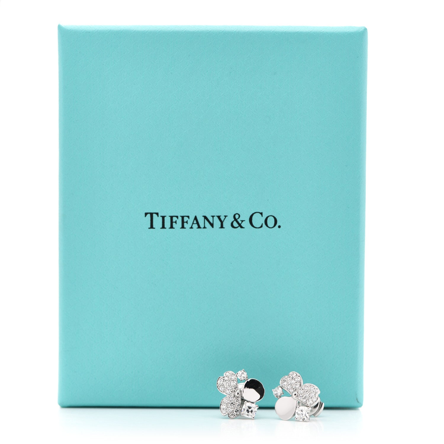 Tiffany Platinum Diamond Paper Flowers Cluster Earrings 5 of 5