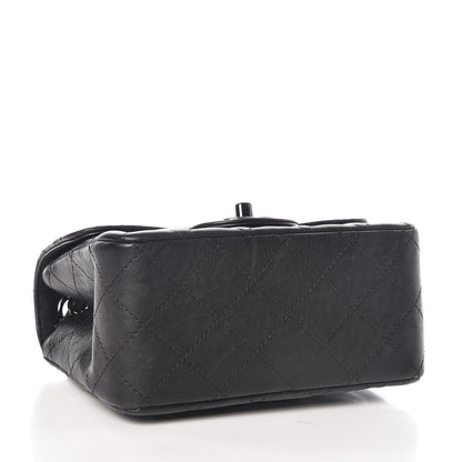 Chanel Crumpled Calfskin Quilted Mini Square Flap So Black 4 of 8