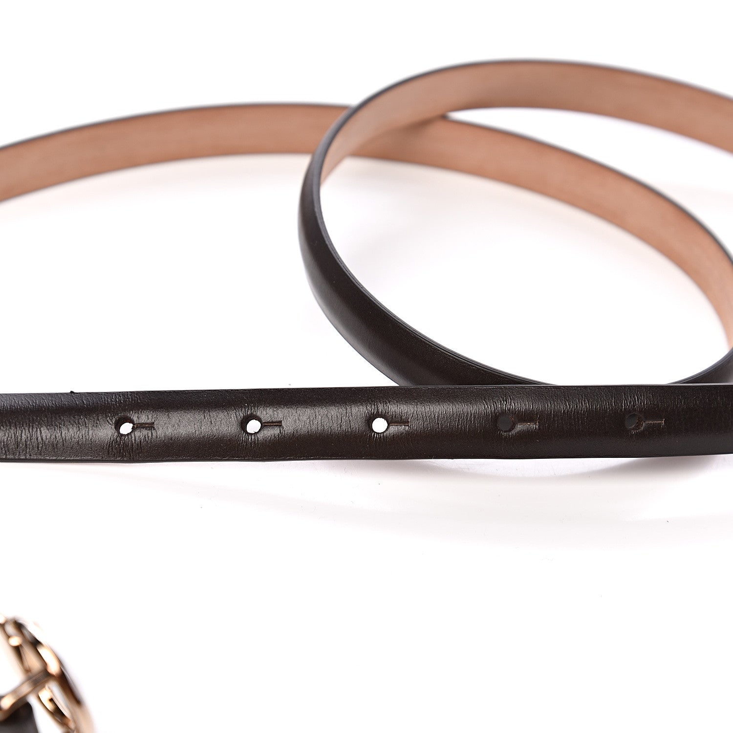 Gucci Calfskin Horsebit Skinny Belt 105 42 Black 4 of 5