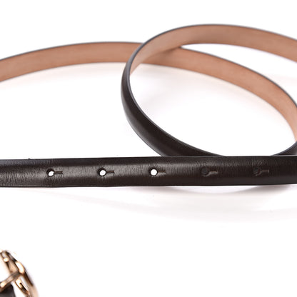 Gucci Calfskin Horsebit Skinny Belt 105 42 Black 4 of 5