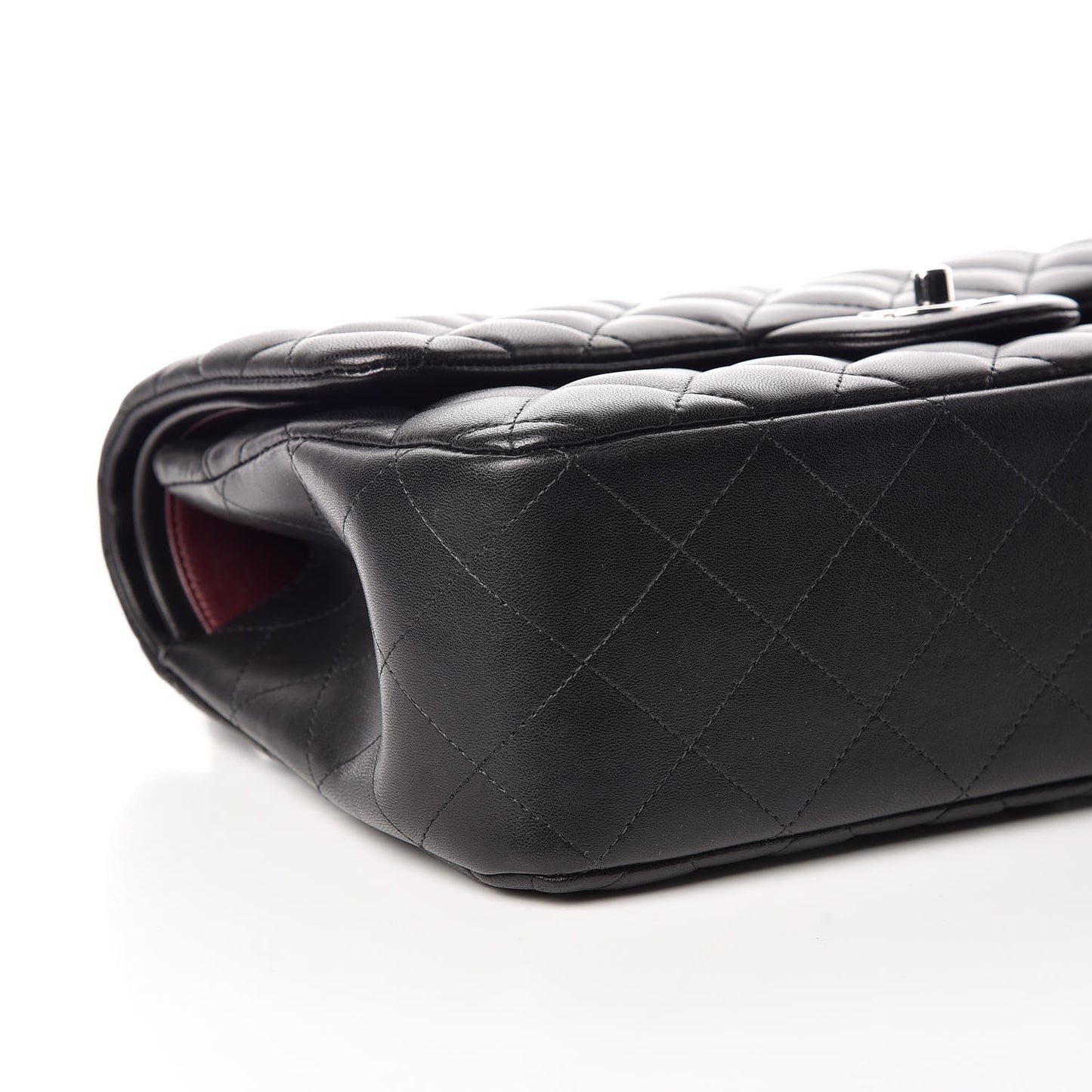 Lambskin Quilted Jumbo Double Flap Black