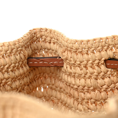 Loewe Raffia Calfskin Balloon Bucket Bag Natural Tan 10 of 10