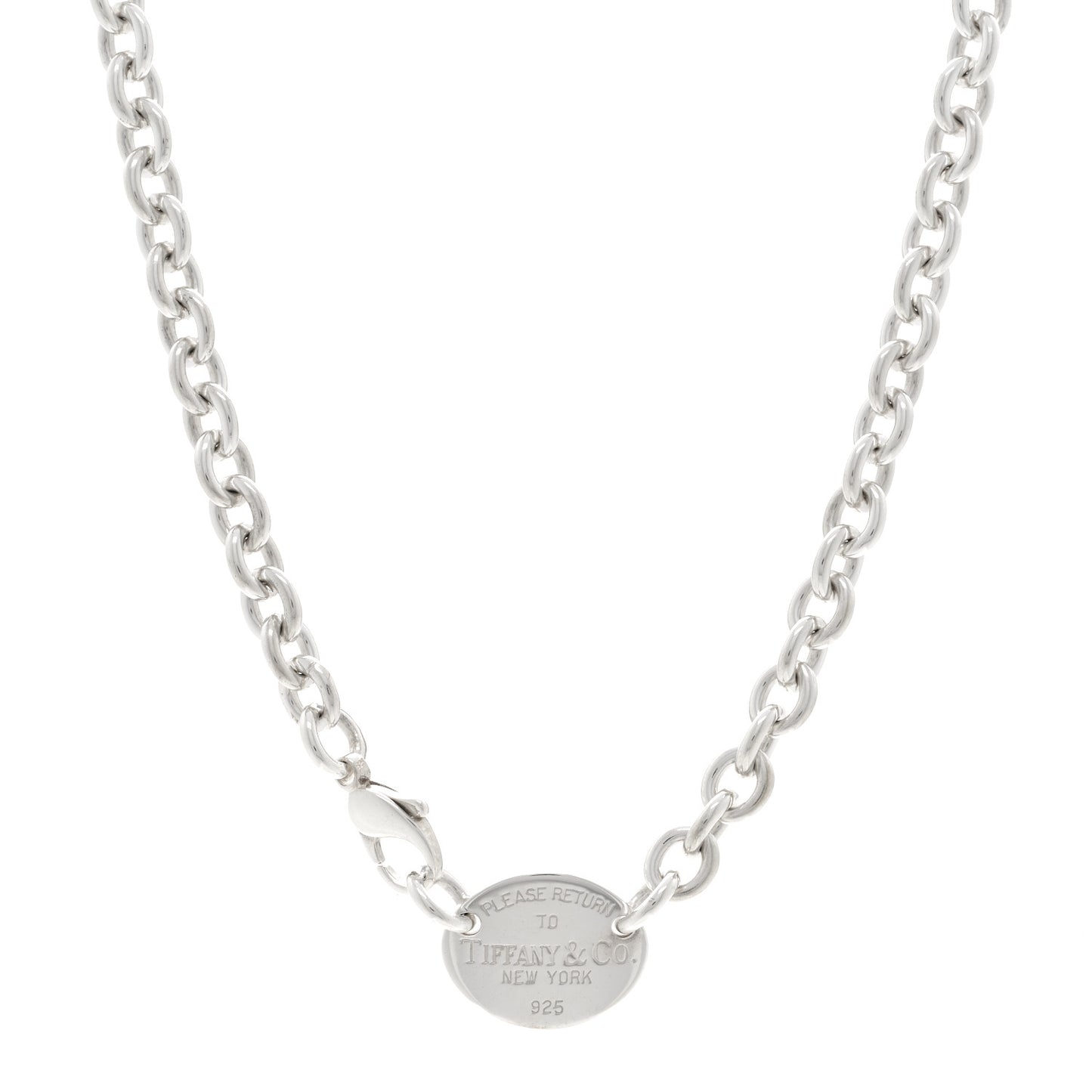 Sterling Silver Return to Tiffany Oval Tag Choker Necklace