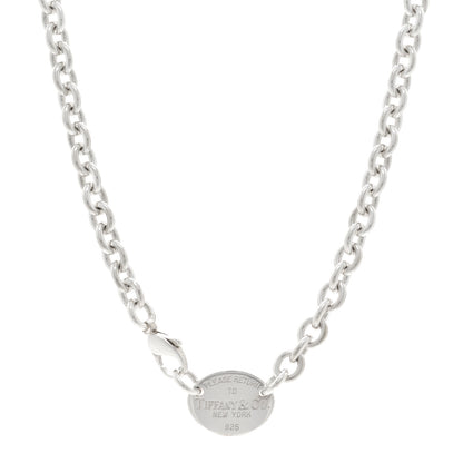 Tiffany Sterling Silver Return to Tiffany Oval Tag Choker Necklace 1 of 4