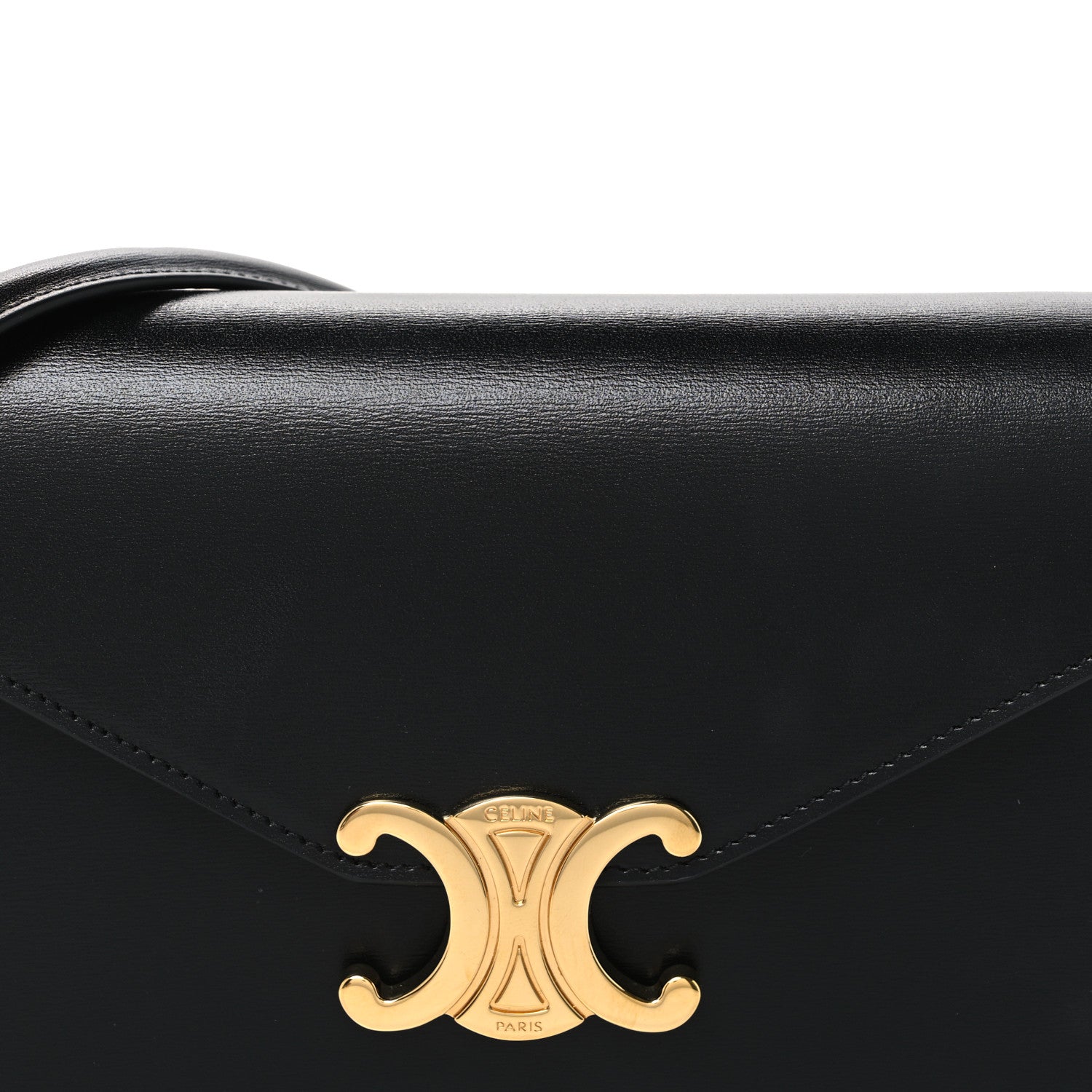 Celine Shiny Calfskin Triomphe Margo Wallet on Chain Black 8 of 10