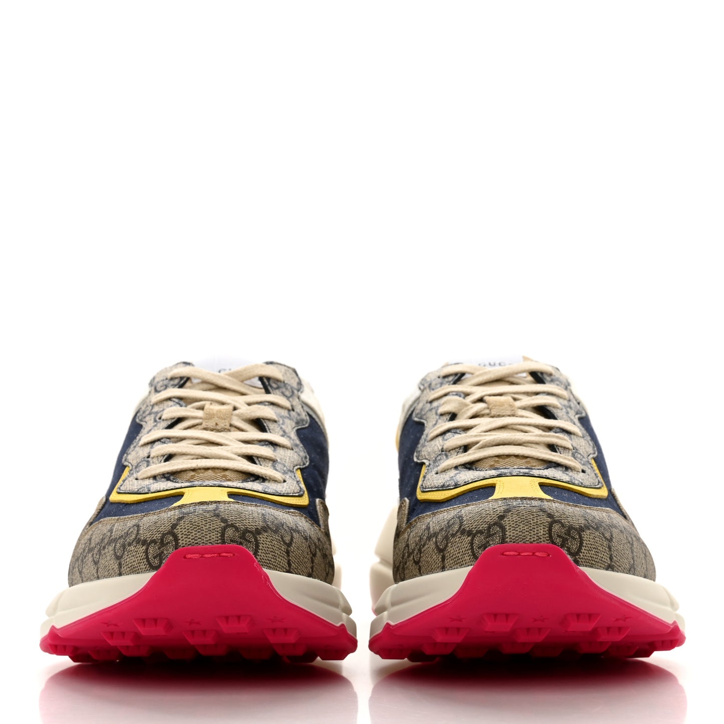 GG Supreme Monogram Mix Monogram Mens Rhyton Sneakers 12 London Blue Beige Sun Yellow