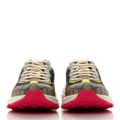 Gucci GG Supreme Monogram Mix Monogram Mens Rhyton Sneakers 12 London Blue Beige Sun Yellow 2 of 8
