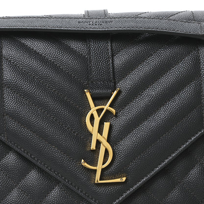Saint Laurent Grain De Poudre Textured Mixed Matelasse Triquilt Medium Monogram Satchel Dark Smog 8 of 11