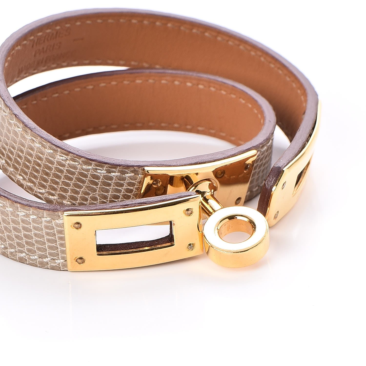 Hermes Niloticus Lizard Kelly Double Tour Bracelet XS Ombre 6 of 7