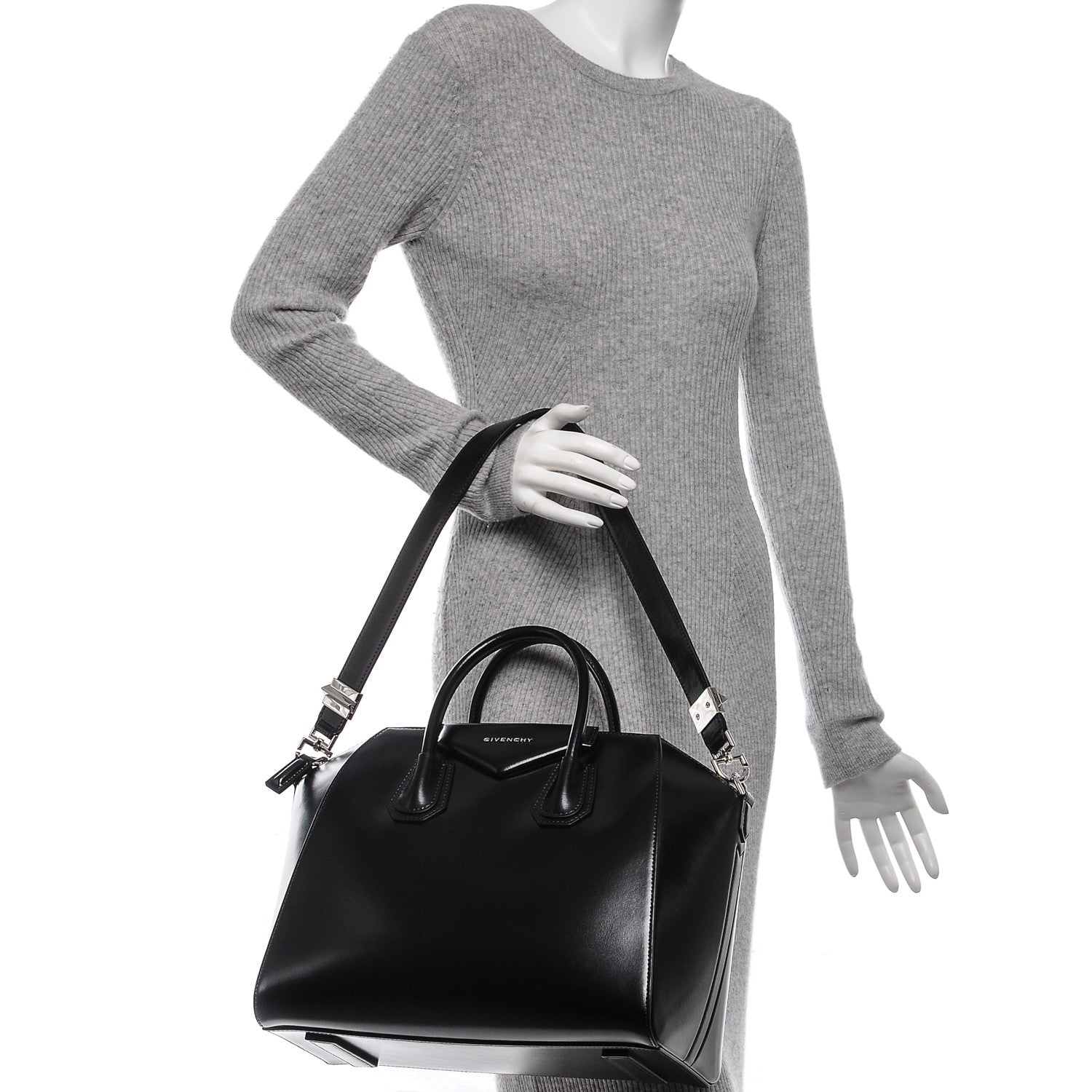 Givenchy Shiny Lord Calfskin Medium Antigona Black 2 of 7
