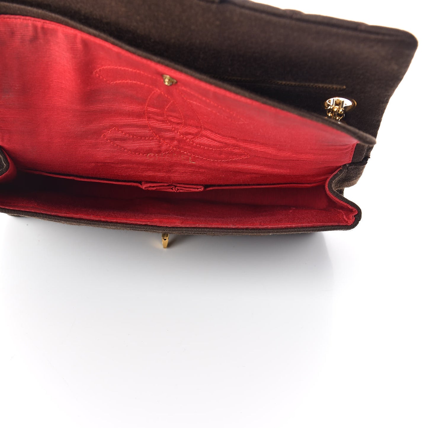 Jersey Quilted Small Double Flap Brown