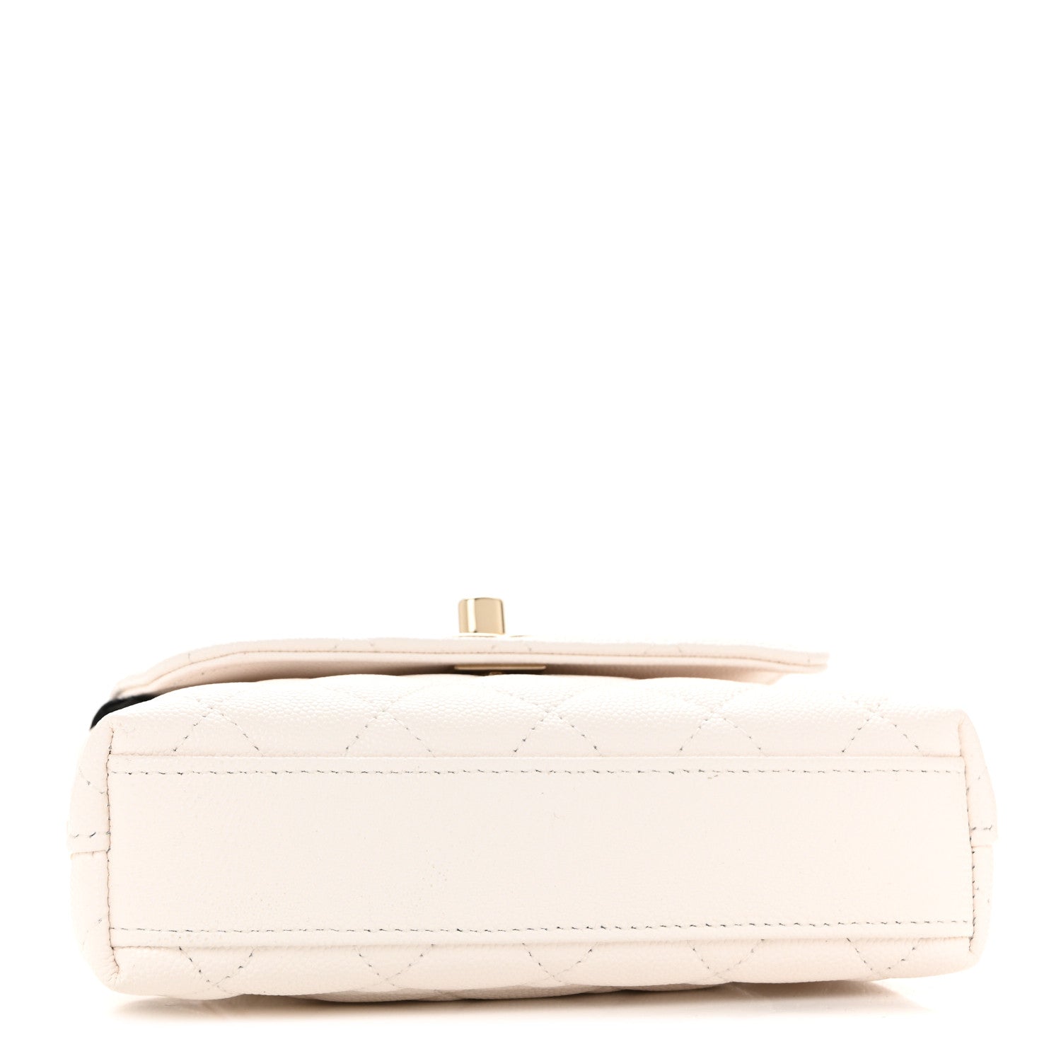 Chanel Caviar Quilted Coco Handle Clutch With Chain White 4 of 11