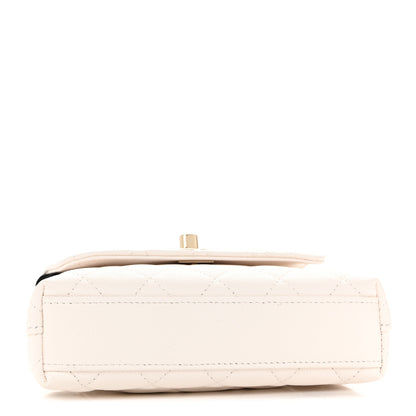 Chanel Caviar Quilted Coco Handle Clutch With Chain White 4 of 11