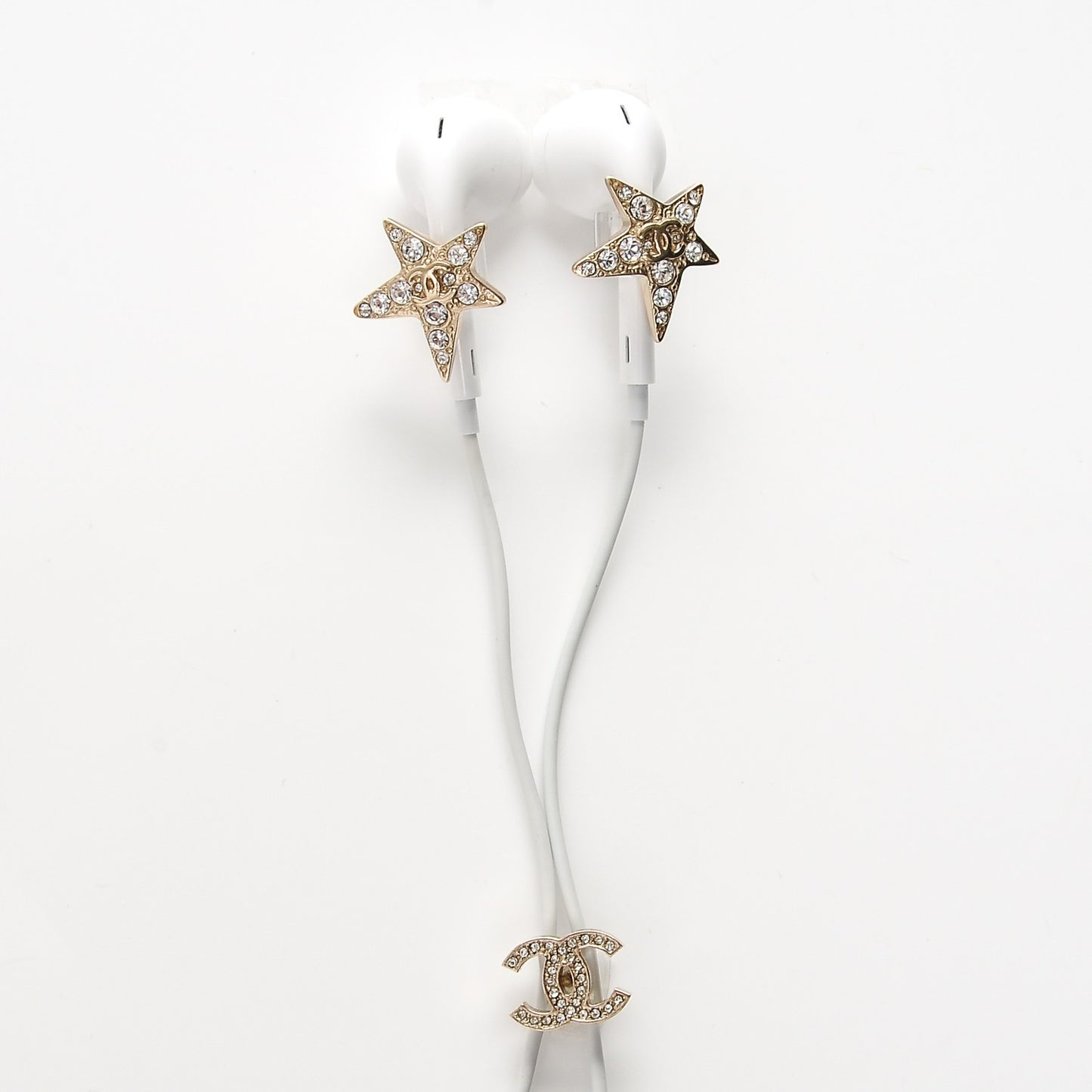 Swarovski Crystal CC Star Earphone Charms Gold
