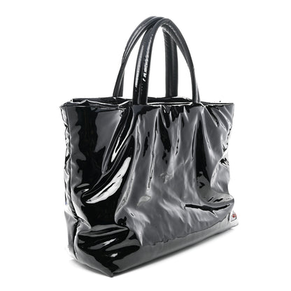 Saint Laurent Patent Wide Puffer Maxi Tote Black 3 of 10