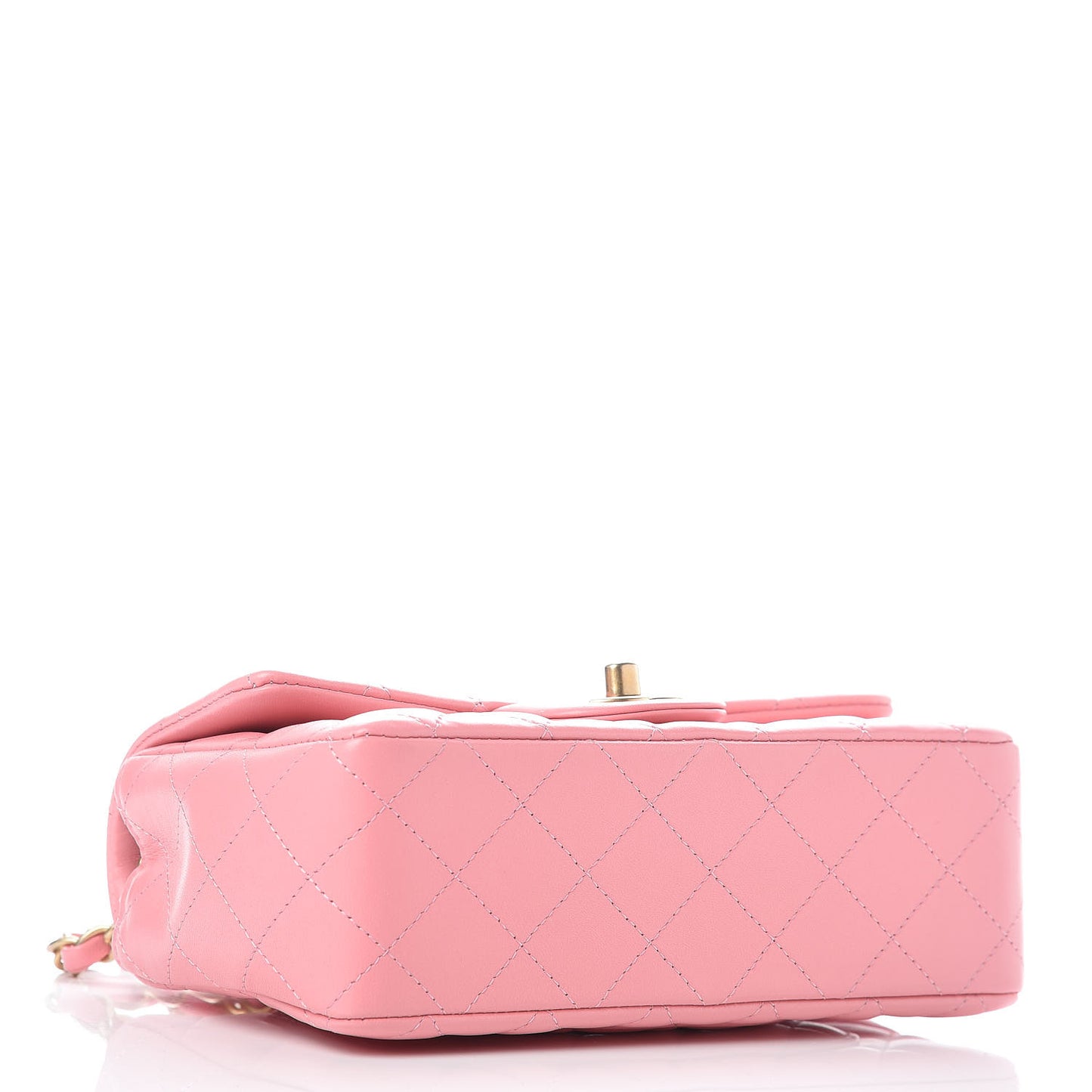 Lambskin Quilted Mini Rectangular Flap Pink