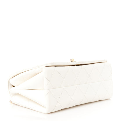 Chanel Calfskin Quilted Enamel Chain Flap White 4 of 12