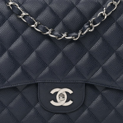 Chanel Caviar Quilted Jumbo Single Flap Navy 8 of 10