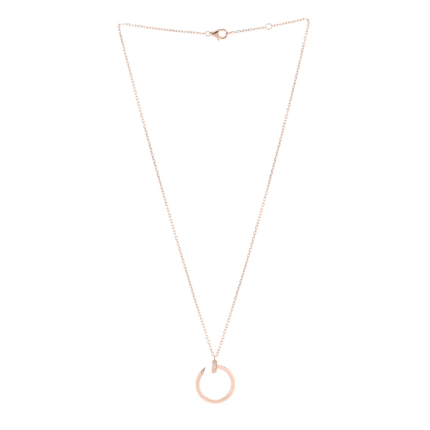 18K Pink Gold Diamond Juste Un Clou Pendant Necklace