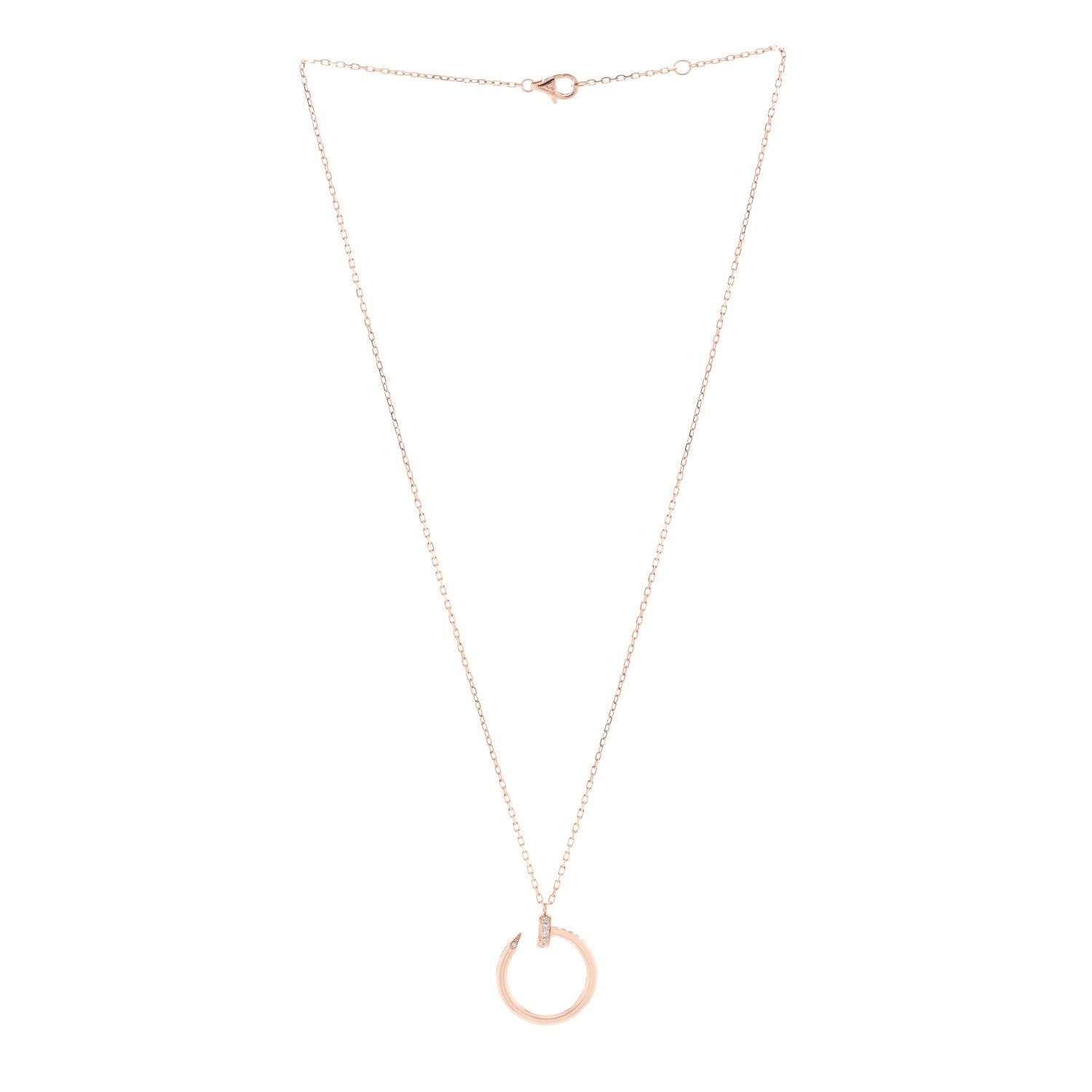 Cartier 18K Pink Gold Diamond Juste Un Clou Pendant Necklace 3 of 6